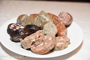 Kartoffelscheibenessen