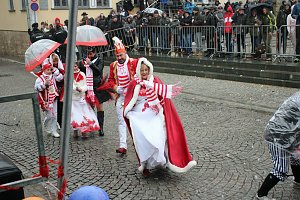 Rosenmontagsumzug nass gemacht