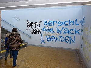 Geschmiere am Hauptbahnhof Sondershausen