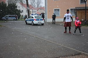 Schnee und K&auml;lte beim Kyffh&auml;usder Berglauf
