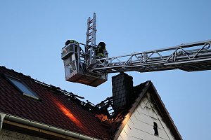 Dachstuhlbrand in Sondershausen Bebra