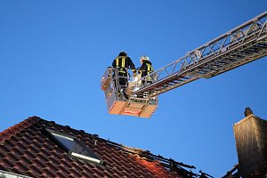 Dachstuhlbrand in Sondershausen Bebra
