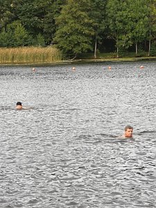 Letztes Abbaden am Bebraer Teich