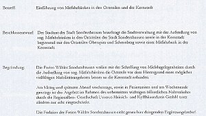 Einf&uuml;hrung von Mitfahrb&auml;nken in Sondershausen