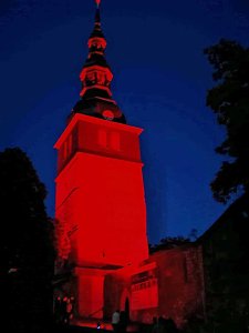 &Uuml;ber Bad Frankenhausen leuchtete es ROT