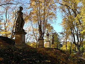 Laubfegen im Schlosspark Ebeleben