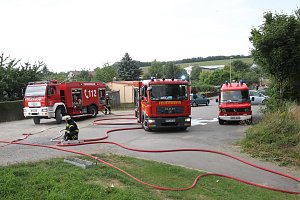 Heuballen in Sondershausen in Flammen