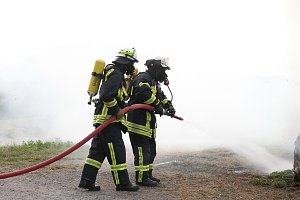 Heuballen in Sondershausen in Flammen