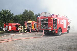 Heuballen in Sondershausen in Flammen