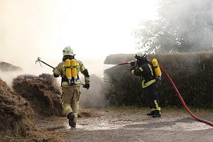Heuballen in Sondershausen in Flammen