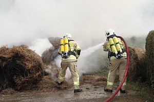 Heuballen in Sondershausen in Flammen