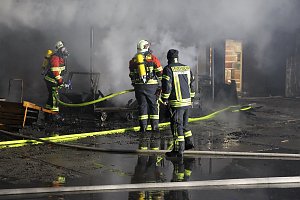Brand im Greu&szlig;ener Gartencenter