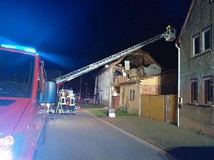Eingest&uuml;rzter Hausgiebel i nSeehausen