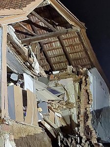 Giebeldach in Seehausen eingest&uuml;rzt