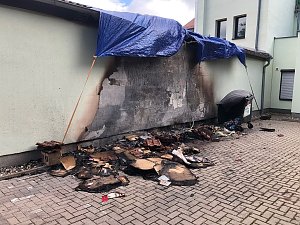 Ausgebrannte Mülltonne in Nordhausen