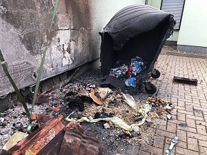 Ausgebrannte Mülltonne in Nordhausen