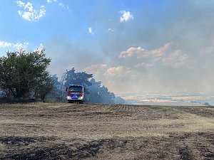 Brand eines Feldes bei Reinsdrof