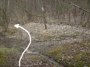 Wasser auf Wanderweg