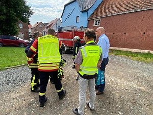 Unangek&uuml;ndigte Feuerwehr&uuml;bung im Kindergarten "Dorfspatzen" in Hohenebra