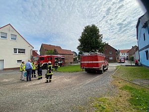 Unangek&uuml;ndigte Feuerwehr&uuml;bung im Kindergarten "Dorfspatzen" in Hohenebra
