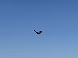 Gro&szlig;maschine der Bundesluftwaffe unterwegs &uuml;ber Th&uuml;ringen