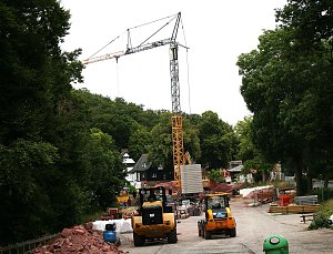 Bauarbeiten am neuen Besucherzentrum des Kyffhäuserdenkmals