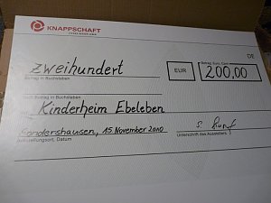 Spende an Kinderheim
