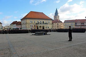 Bild: Vereidigung auf dem Marktplatz - Stra&szlig;ensperrung