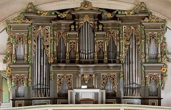 Gro&szlig;e Strobelorgel vor dem Ausbau (Foto: Stadt Bad Frankenhausen)
