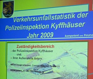 Unfallbericht 2009 (Foto: Polizeiinspektion Kyffh&auml;user)
