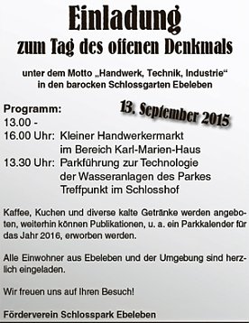 Bild: Zum Denkmalstag nach Ebeleben