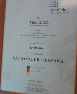 Bild: Zertifizierung Geopark Kyffh&auml;user