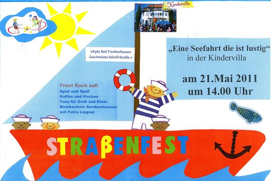 Ank&uuml;ndigung zum Stra&szlig;enfest (Foto: Kindervilla Bad Frankenhausen)