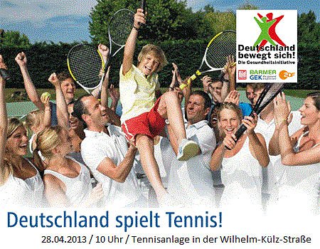 Deutschland spielt Tennis! (Foto: Tennisverein Blau-Weiß Sondershausen e. V.) Deutschland spielt Tennis! (Foto: Tennisverein Blau-Weiß Sondershausen e. V.)