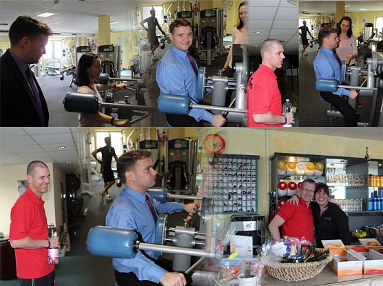 Bundestagsmitglied l&auml;sst Muskeln spielen (Foto: R&uuml;diger Schraps)