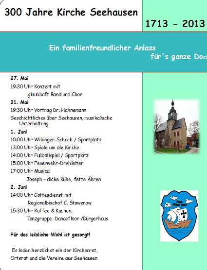 300 Jahre Kirche (Foto: Stadt Bad Frankenhausen) 300 Jahre Kirche (Foto: Stadt Bad Frankenhausen)