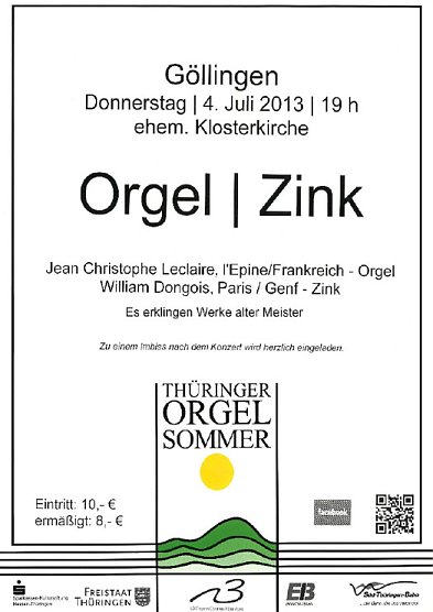 Orgel und Zink in Göllingen (Foto: Kloster Göllingen) Orgel und Zink in Göllingen (Foto: Kloster Göllingen)