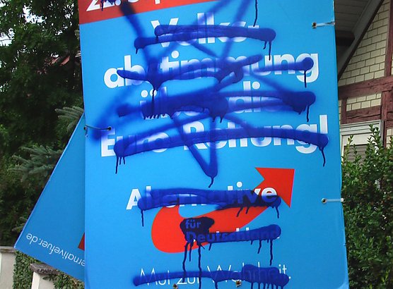 Wieder Wahl-Vandalismus (Foto: Karl-Heinz Herrmann)