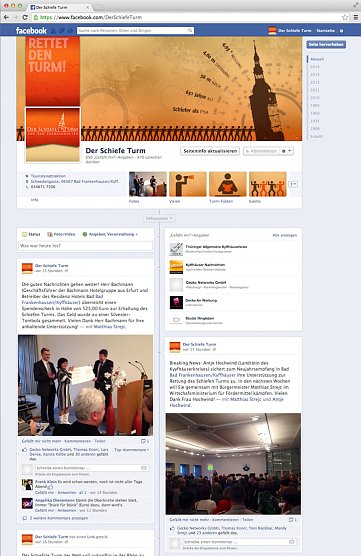 Der Schiefe Turm auf Facebook (Foto: Stadt Bad Frankenhausen)