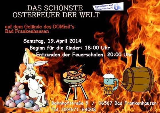 Das schönste Osterfeuer der Welt (Foto: Domizil Bad Frankenhausen) Das schönste Osterfeuer der Welt (Foto: Domizil Bad Frankenhausen)