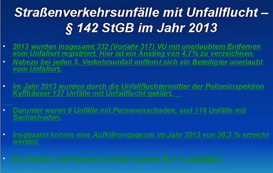 Verkehrsunfallstatistik f&uuml;r 2013 (1) (Foto: Polizeiinspektion Kyffh&auml;user)