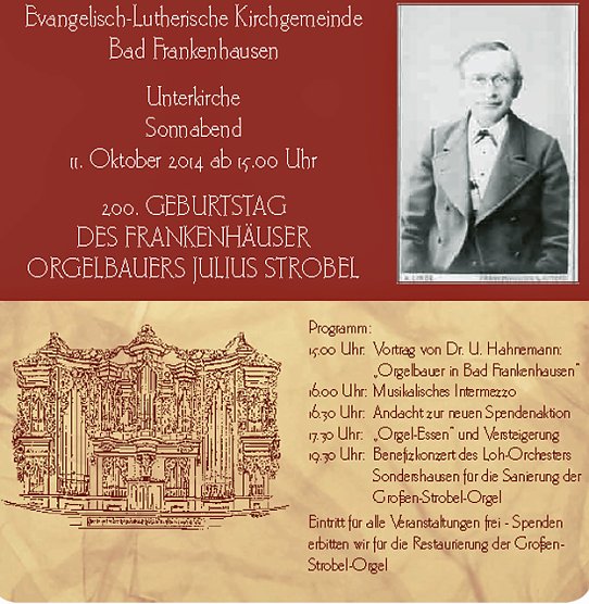 Fest zum 200. Geburtstag von Julius Strobel in der Unterkirche (Foto: Stadt Bad Frankenhausen) Fest zum 200. Geburtstag von Julius Strobel in der Unterkirche (Foto: Stadt Bad Frankenhausen)