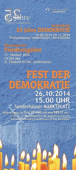 Fest der Demokratie am Sonntag (Foto: Stadt Sondershausen)