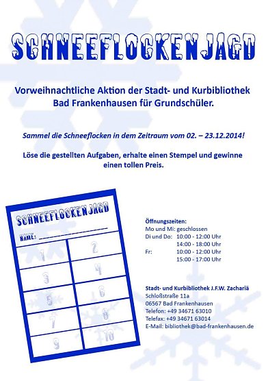 Schneeflockenjagd in Bad Frankenhausen (Foto: Stadt Bad Frankenhausen) Schneeflockenjagd in Bad Frankenhausen (Foto: Stadt Bad Frankenhausen)