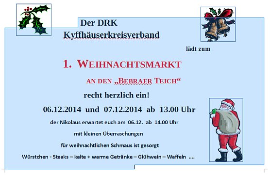 1. Weihnachtsmarkt am Bebraer Teich (Foto: DRK Kreisverband)