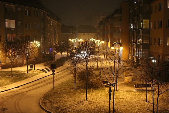 Wintergewitter und Schnee &uuml;ber Sondershausen (Foto: Karl-Heinz Herrmann)