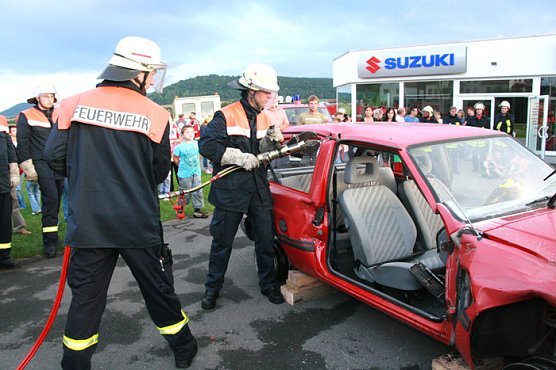 &Uuml;bung der Feuerwehr (Foto: G&uuml;nter Herting)