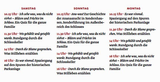 Programm (Foto: Th&uuml;ringer Stiftung Schl&ouml;sser und G&auml;rten)
