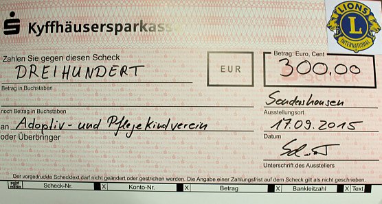 Unterst&uuml;tzung durch Lionsclub (Foto: Karl-Heinz Herrmann)