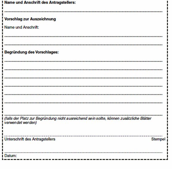 Vorschl&auml;ge f&uuml;r Auszeichnungen (Foto: Stadt Bad Frankenhausen)